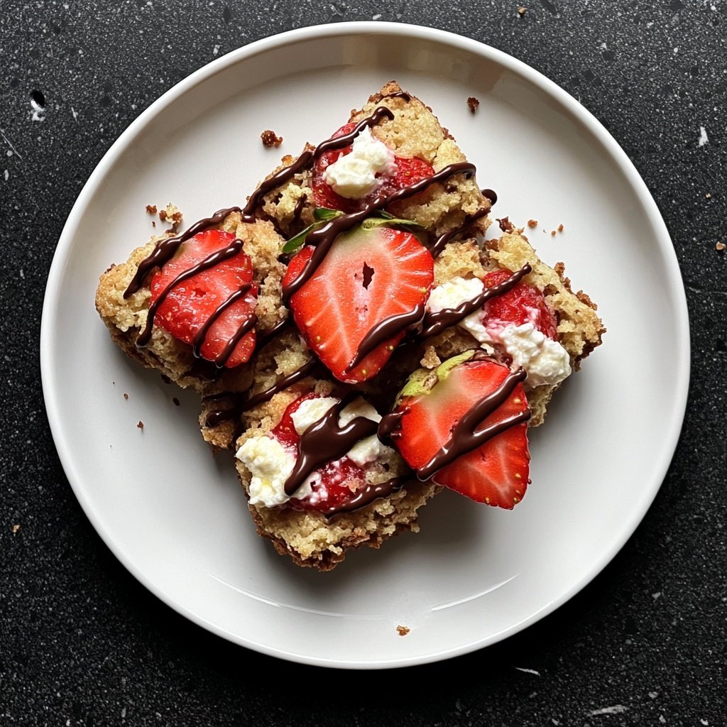 Erdbeer Kokosmakronen mit Quark und Schokolade