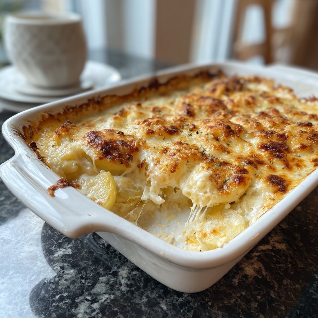 Rosenkohl-Gratin mit Kartoffeln und Käsekruste​