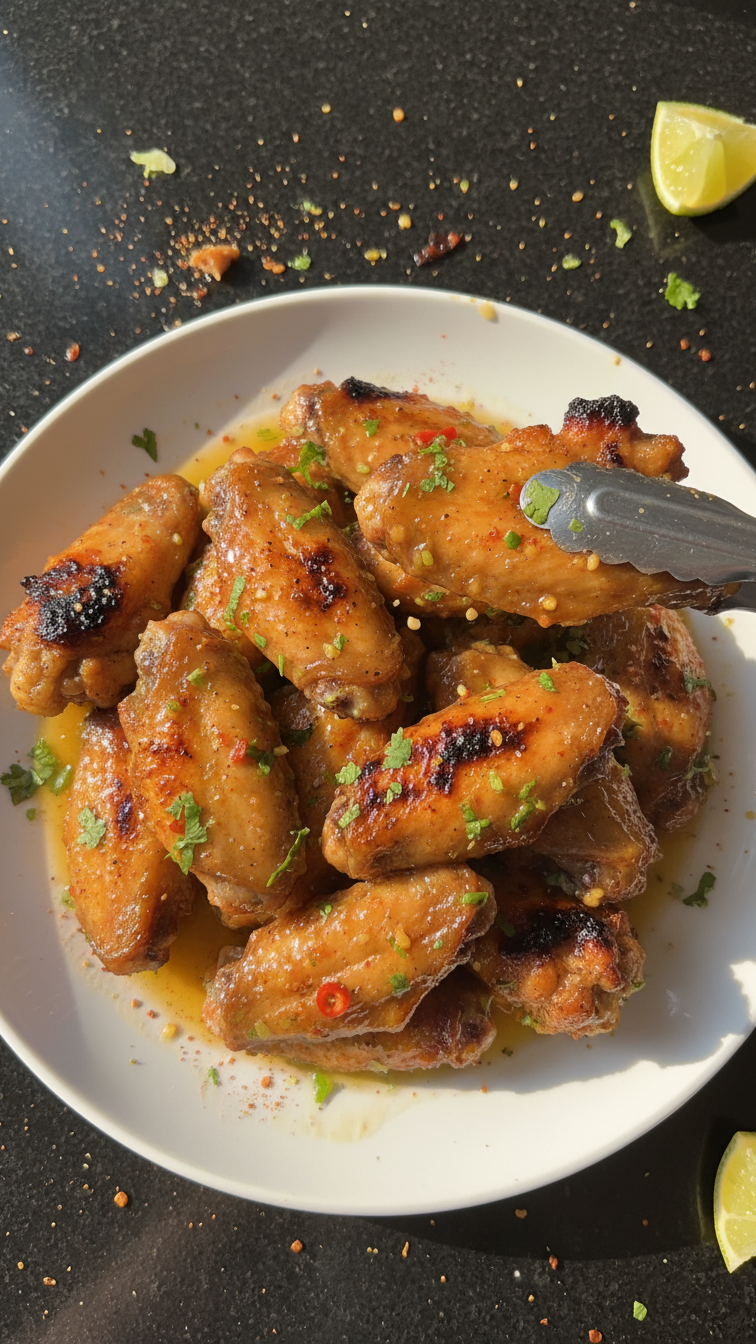 Zischende Limetten Hähnchenflügel