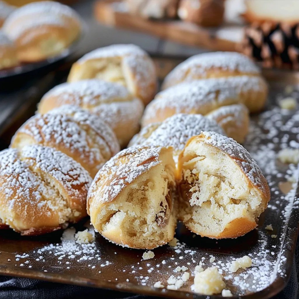 Vanillekipferl-Kugeln mit Marzipan & Nougat