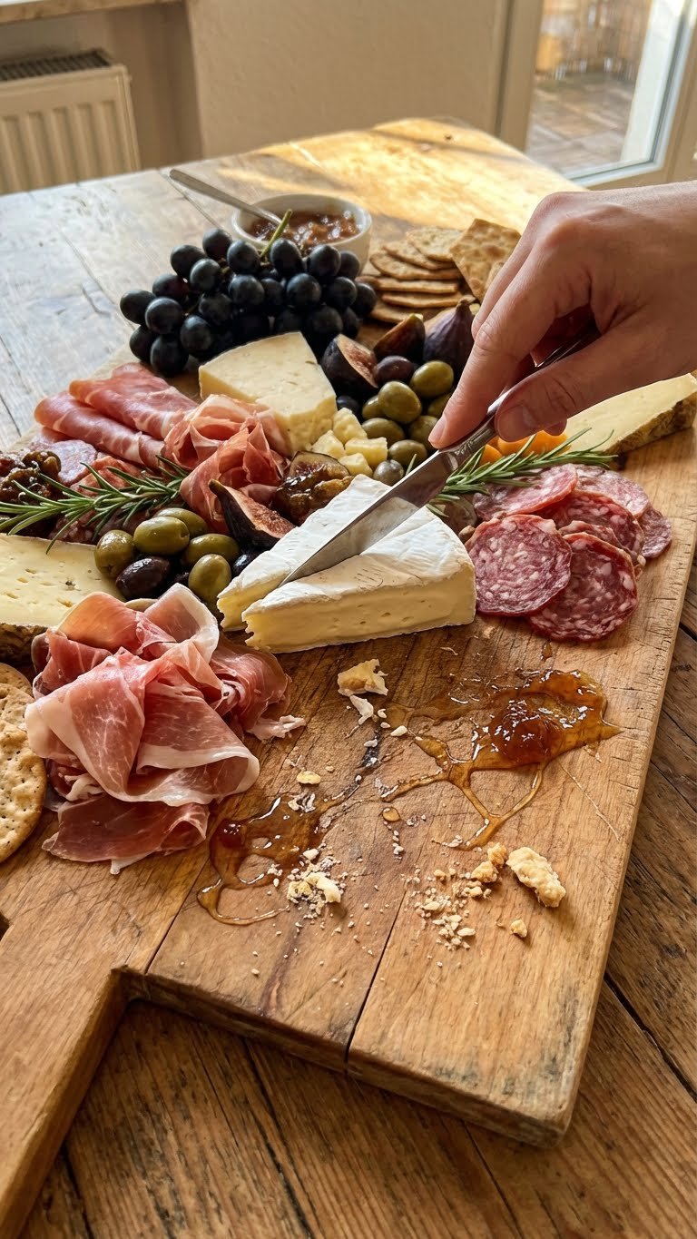 Klassische Charcuterie Platte der Liebe