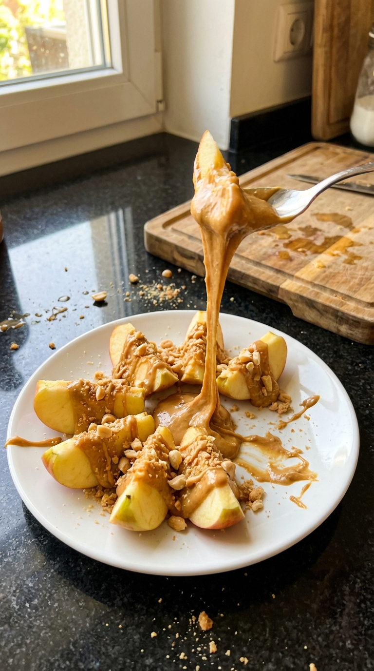 Erdnussbutter Liebesapfel Snack​