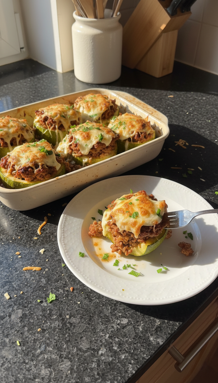 Gefüllte Zucchini mit Hackfleisch