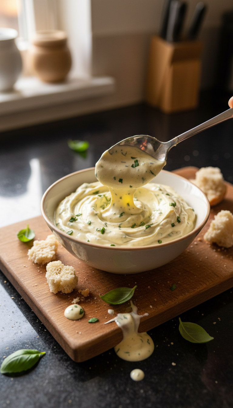 Zitronen Basilikum Aioli Sauce