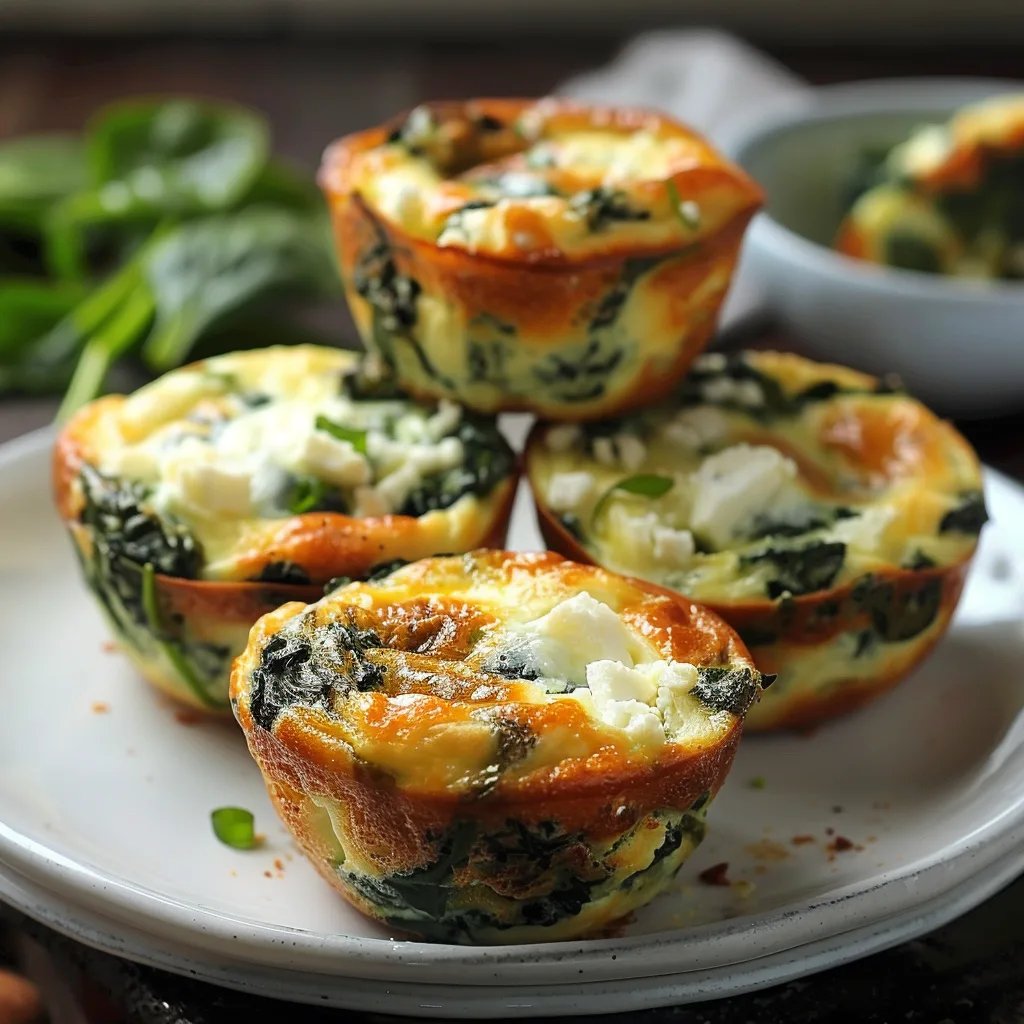 Eiermuffins mit Spinat und Feta