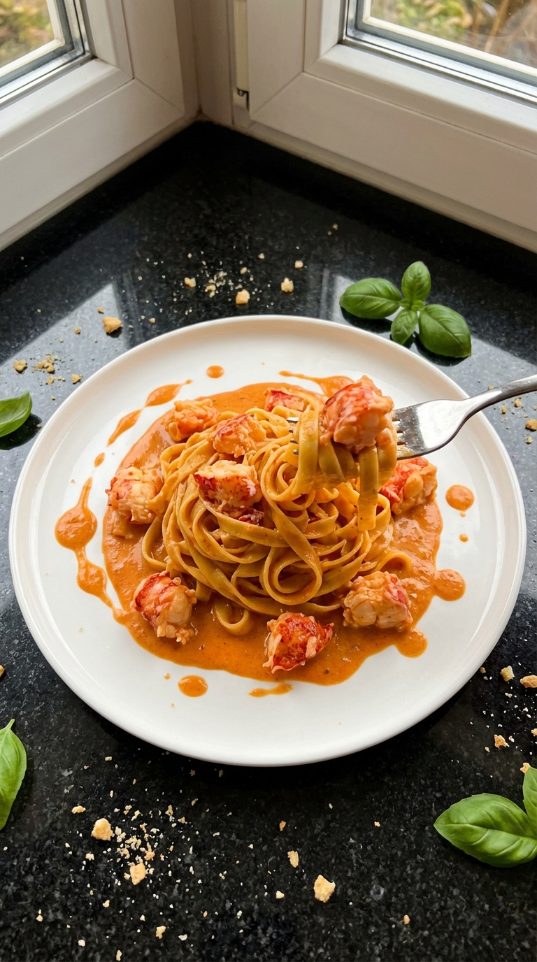 Cremige Hummer Tomaten Pasta