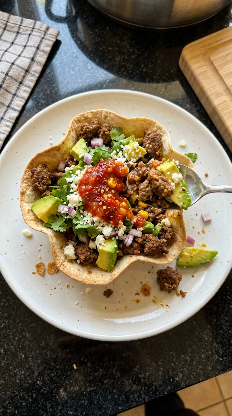 Herzhafte Rind Taco Bowl