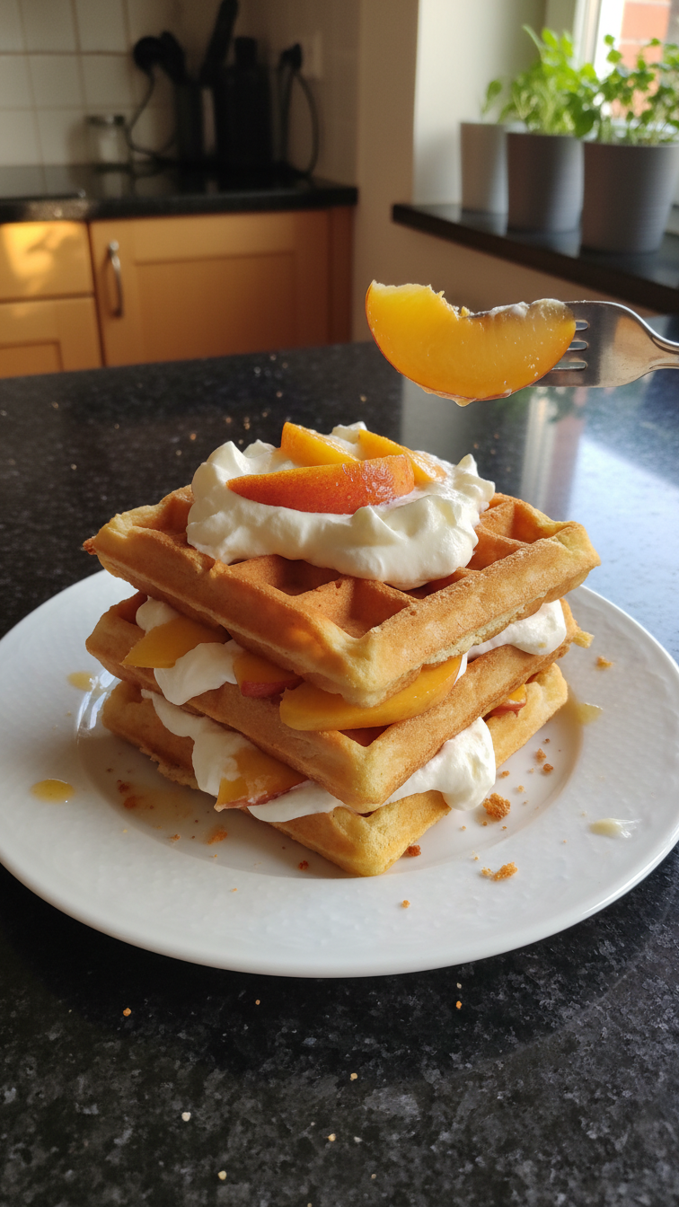 Pfirsich Sahne Waffeln