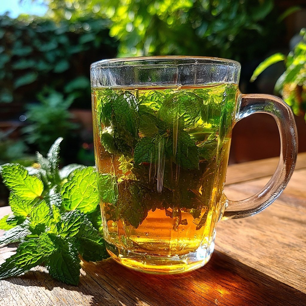 Löwenzahntee mit frischer Minze