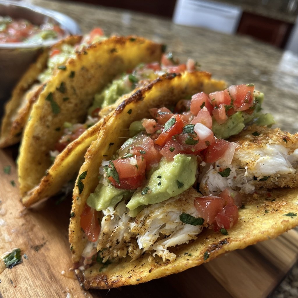 Knusperfisch Taco Schüsseln Avocado