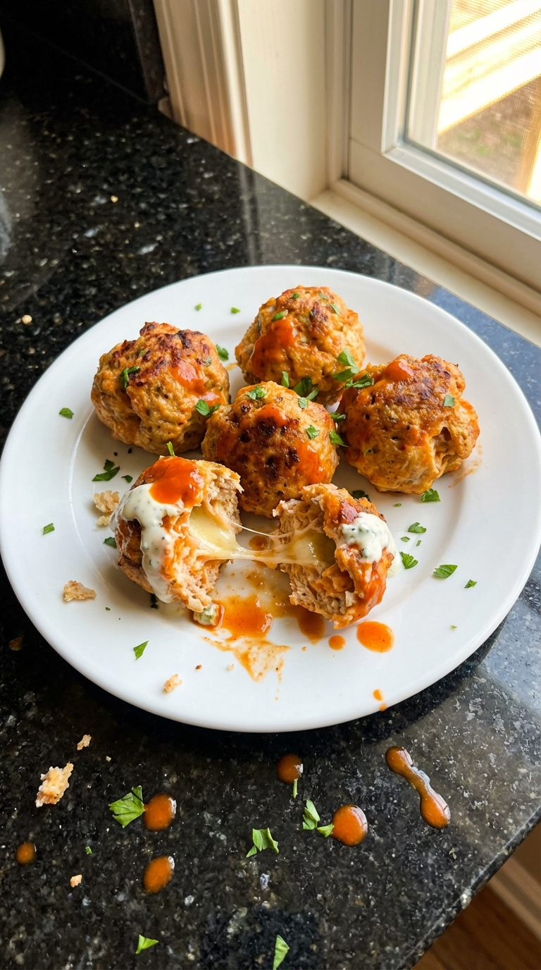Buffalo Hähnchen Gefüllte Fleischbällchen​
