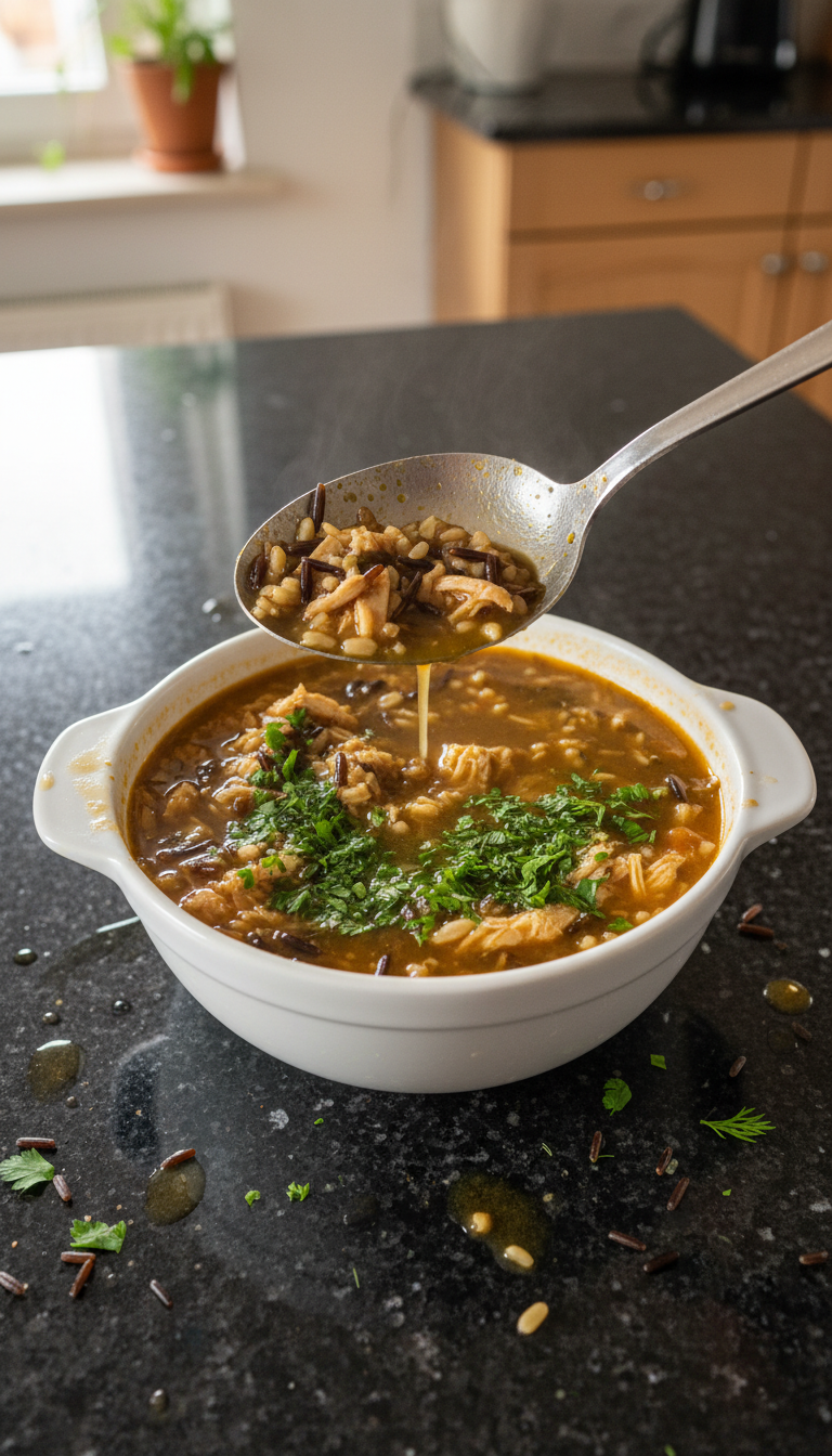Wildreis Hähnchen Suppe
