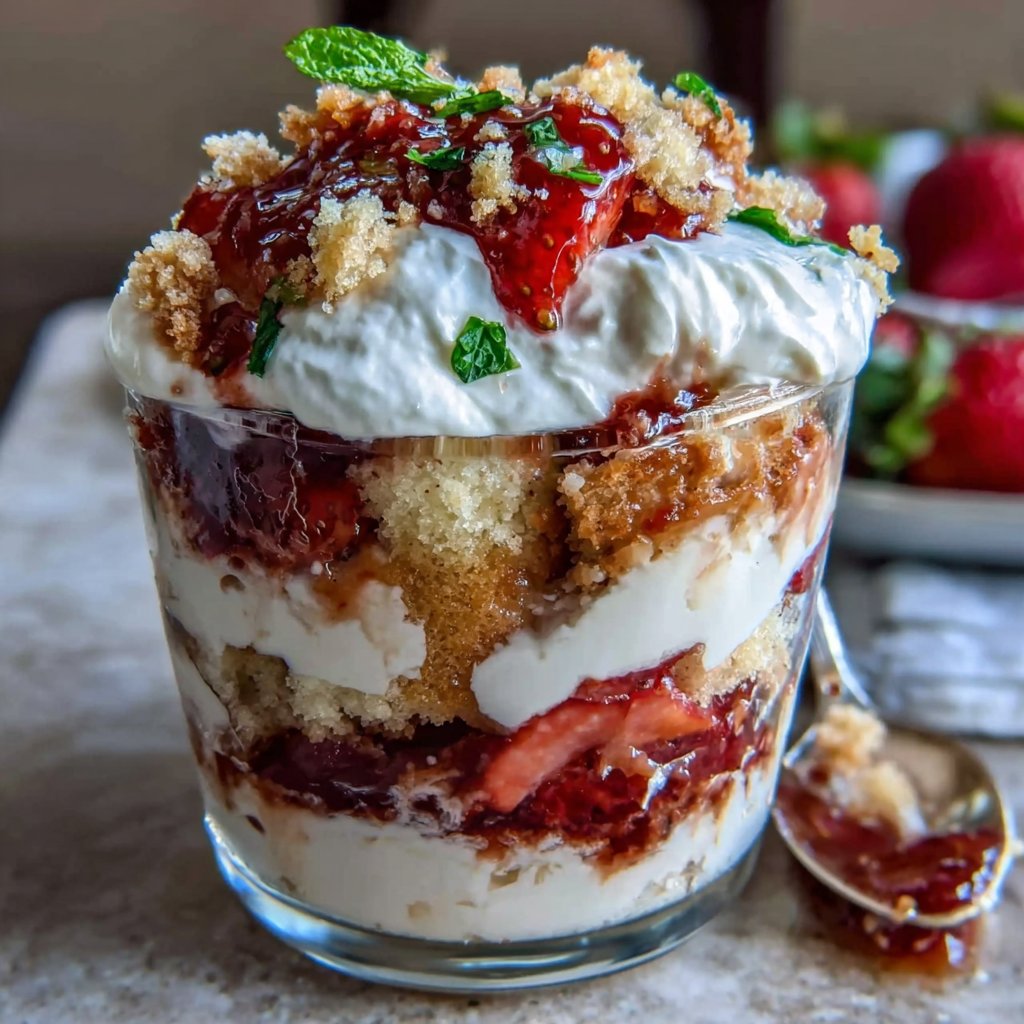 Erdbeershortcake im Becher