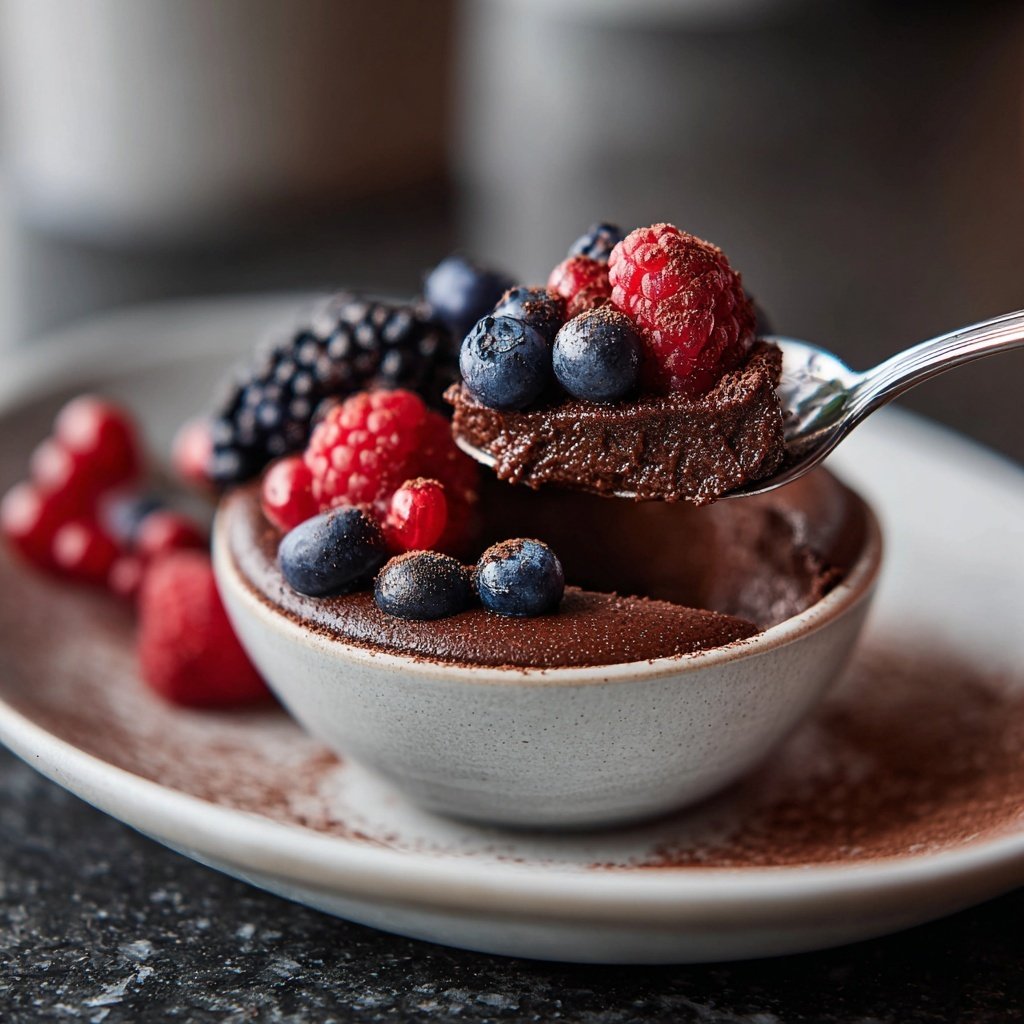 Schokoladenpudding mit Beeren