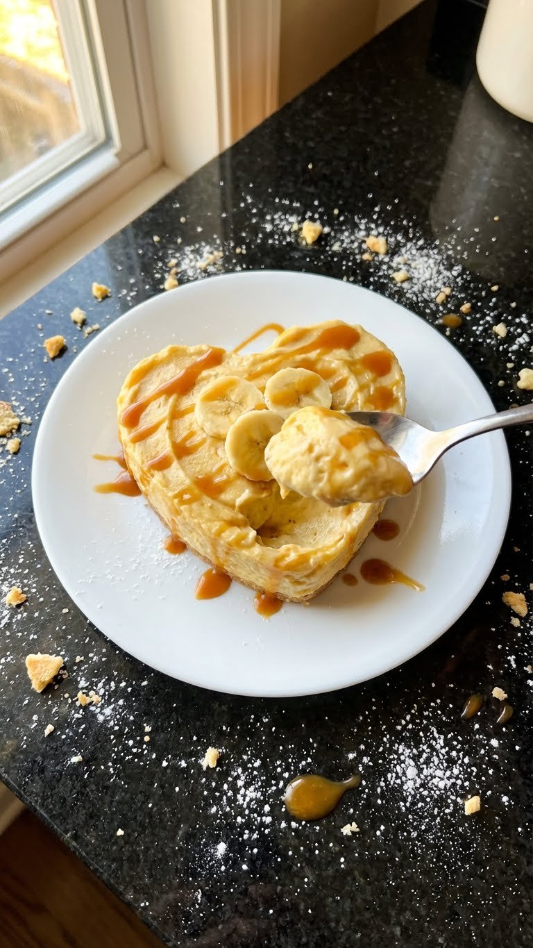 Herzförmiger Bananen Pudding