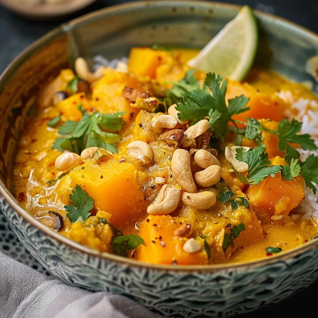 Veganes Erdnuss-Curry mit Süßkartoffel