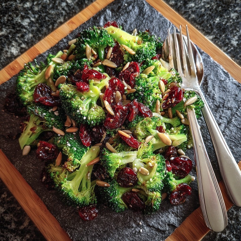 Brokkoli-Salat mit getrockneten Cranberries