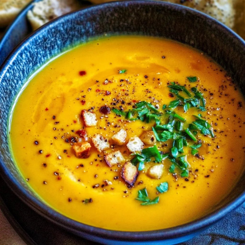 Kremige Kürbissuppe mit Kokosmilch