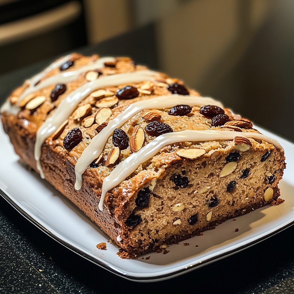 Christstollen mit Rosinen und Mandeln