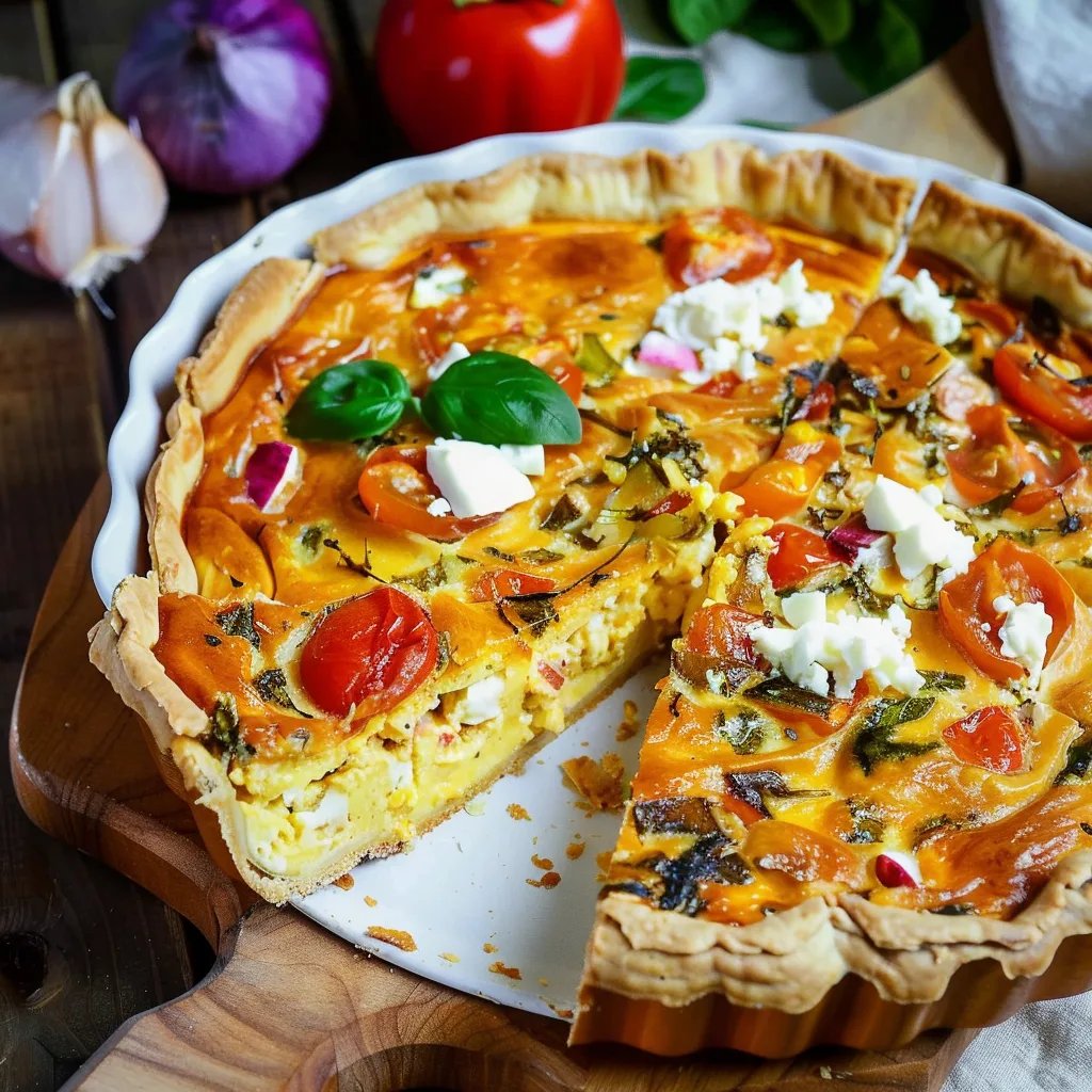 Kürbis-Quiche mit Feta