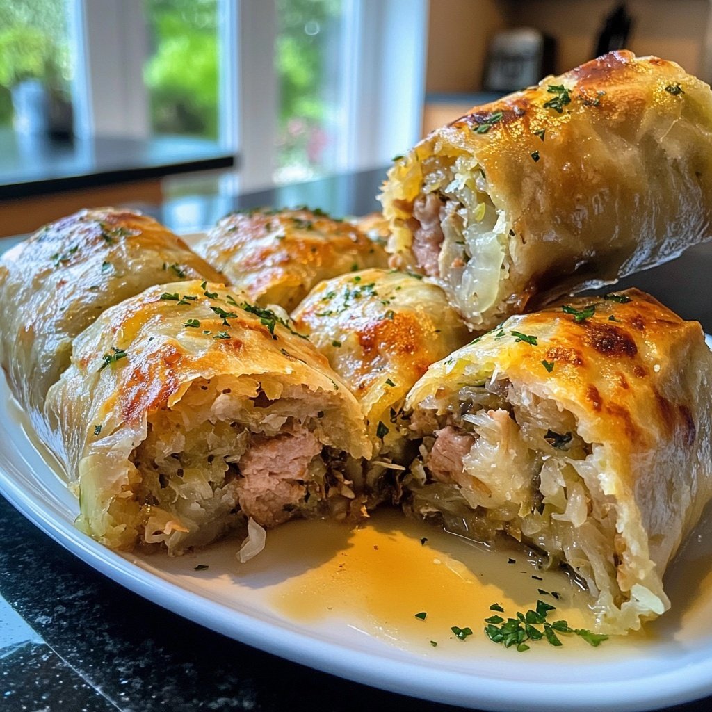 Gefüllte Sauerkrautrollen