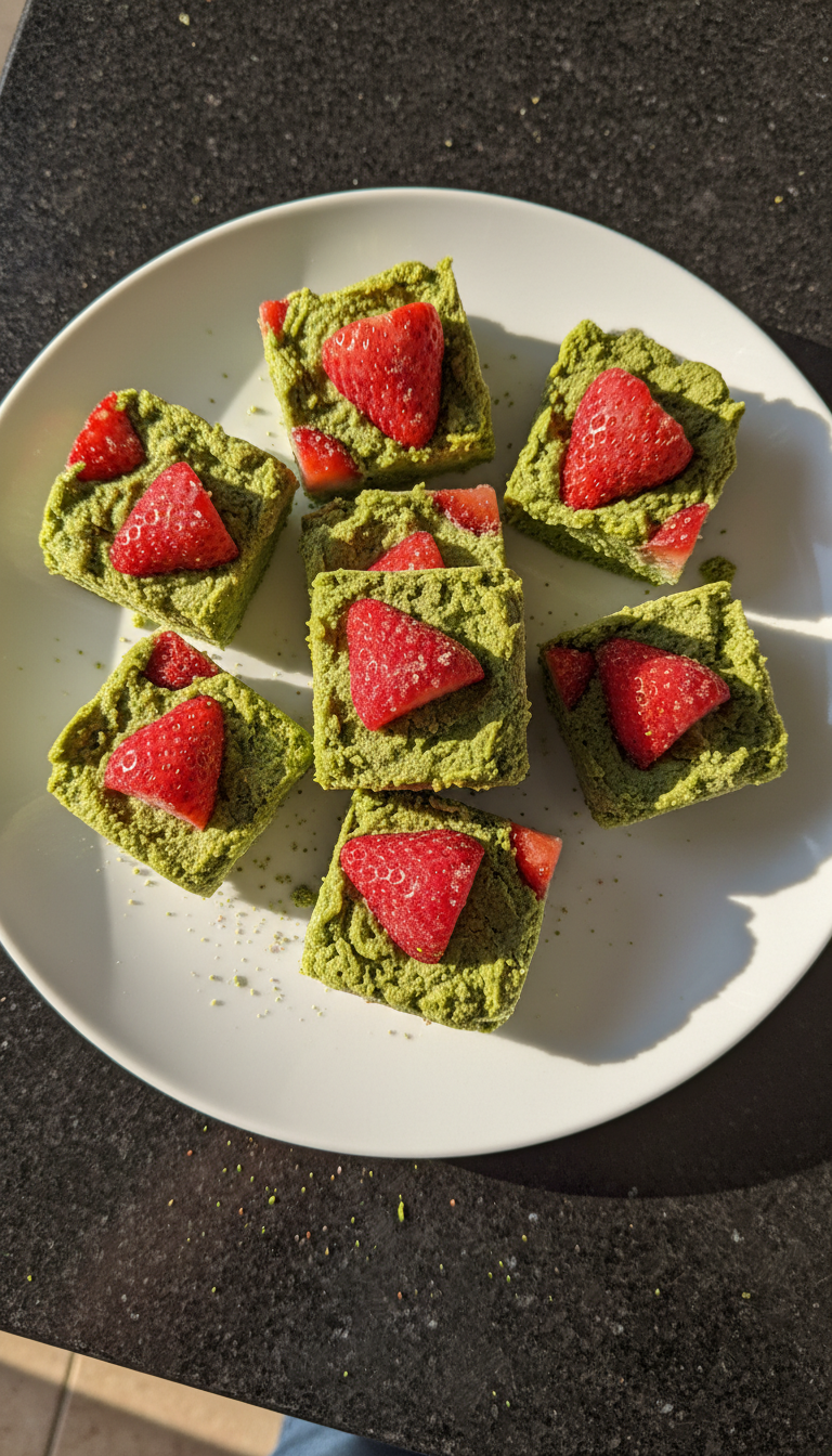 Gefrorene Erdbeer Matcha Bissen​