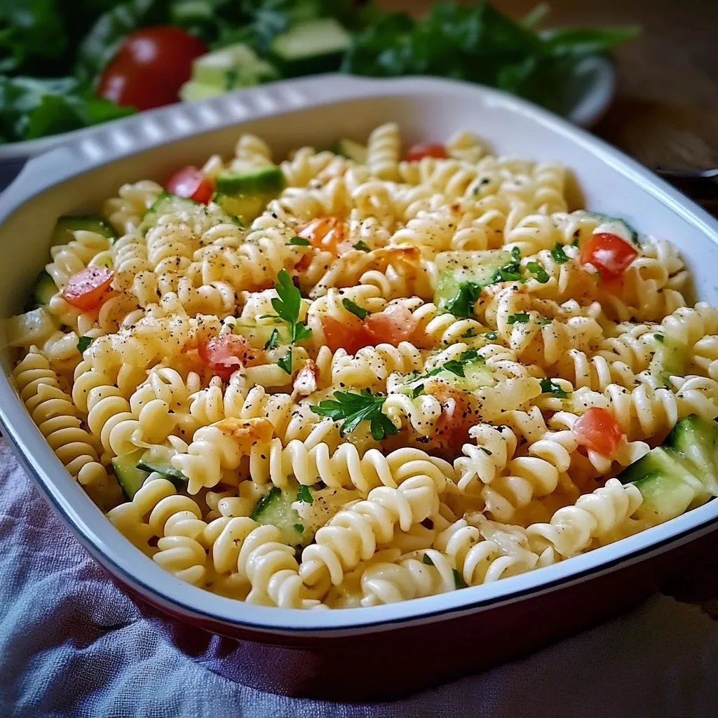 Einfacher frischer Nudelsalat