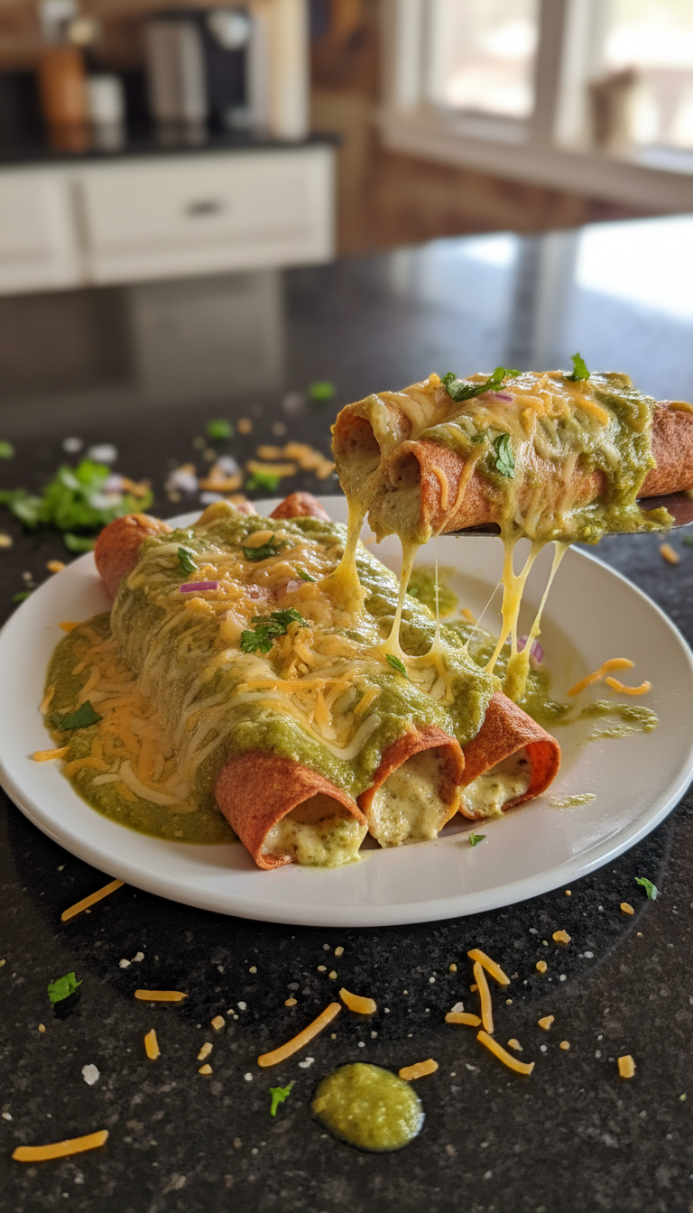 Rind Enchiladas mit Salsa Verde