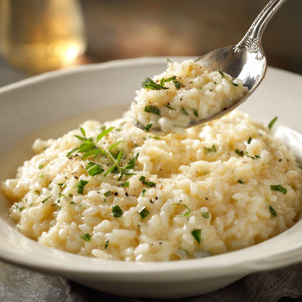 Champagner Risotto elegant romantisches Abendessen