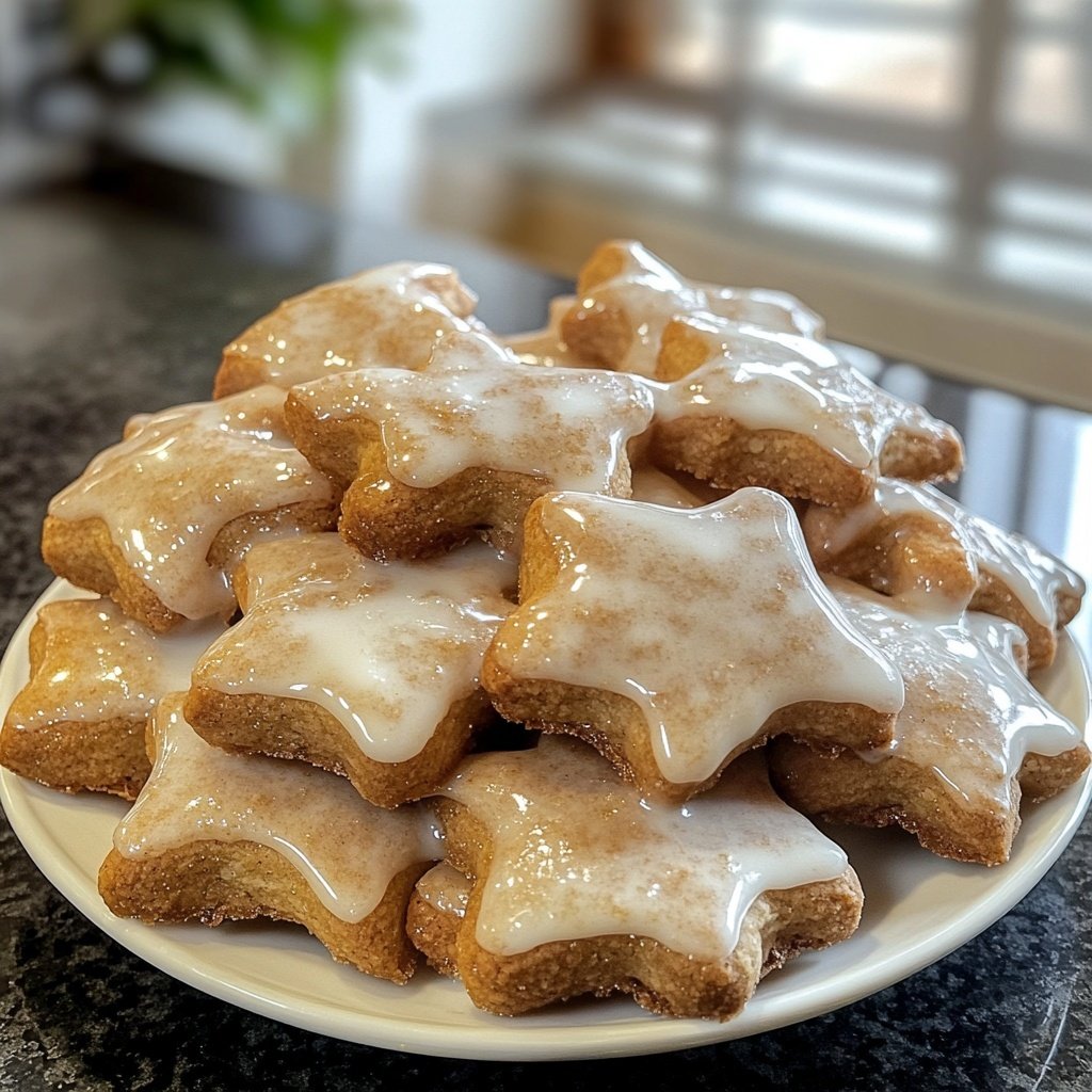 Festliche Zimt-Gewürzplätzchen mit weißer Glasur