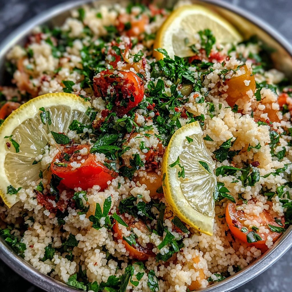 Zitronen Kräuter Couscous Salat