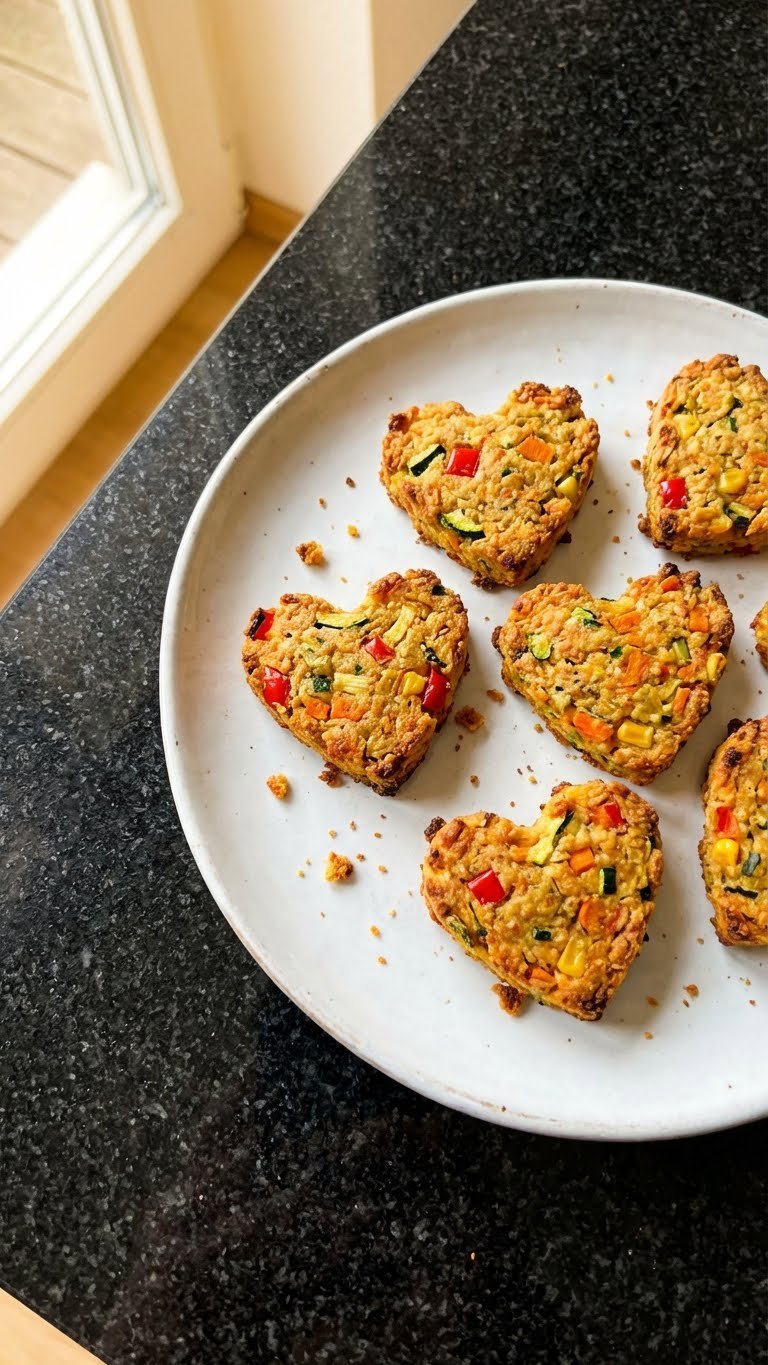 Knusprige Gemüse Herz Snacks