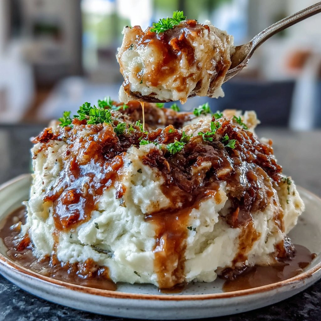 Kartoffelpüree mit Bratensoße