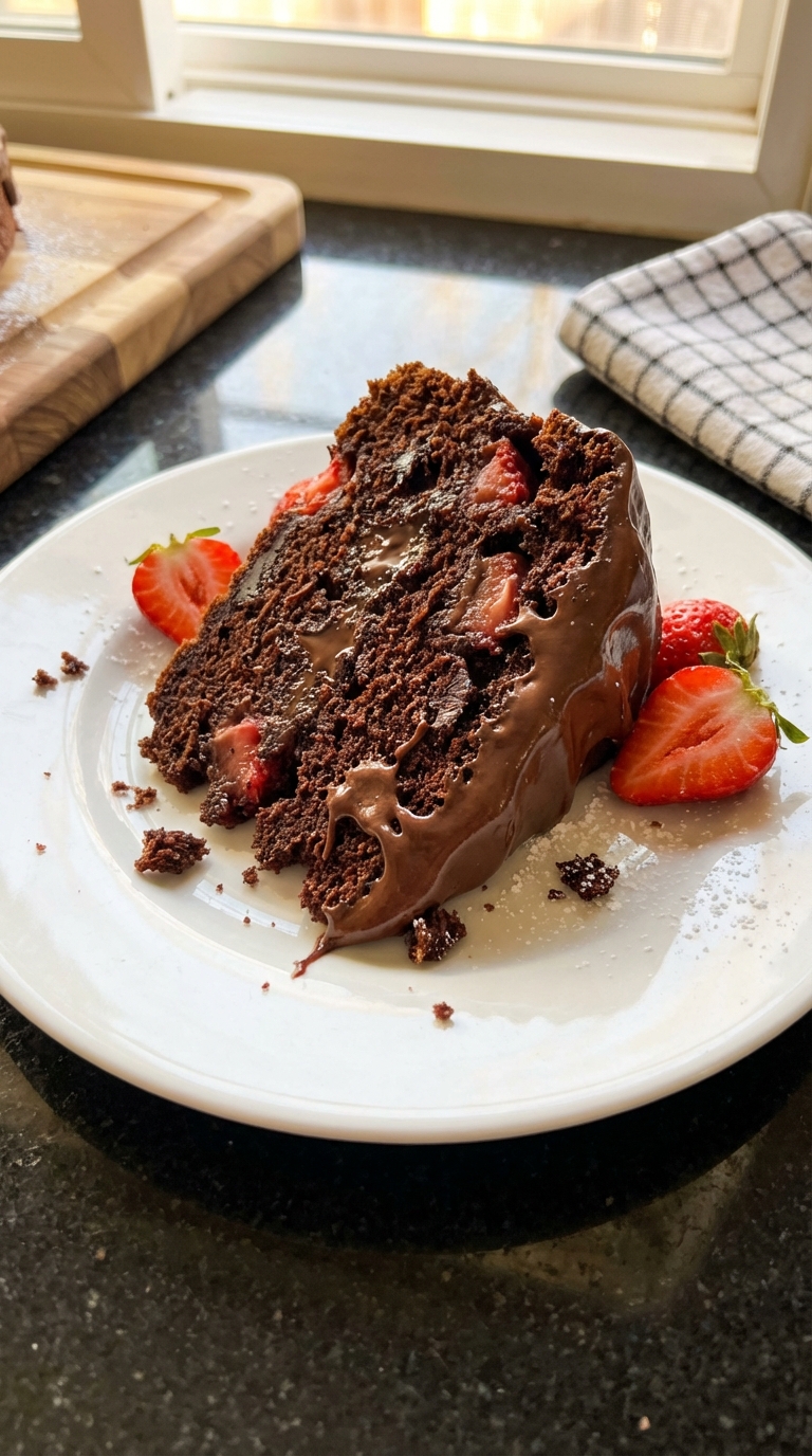 Schoko Erdbeer Buttermilch Kuchen​