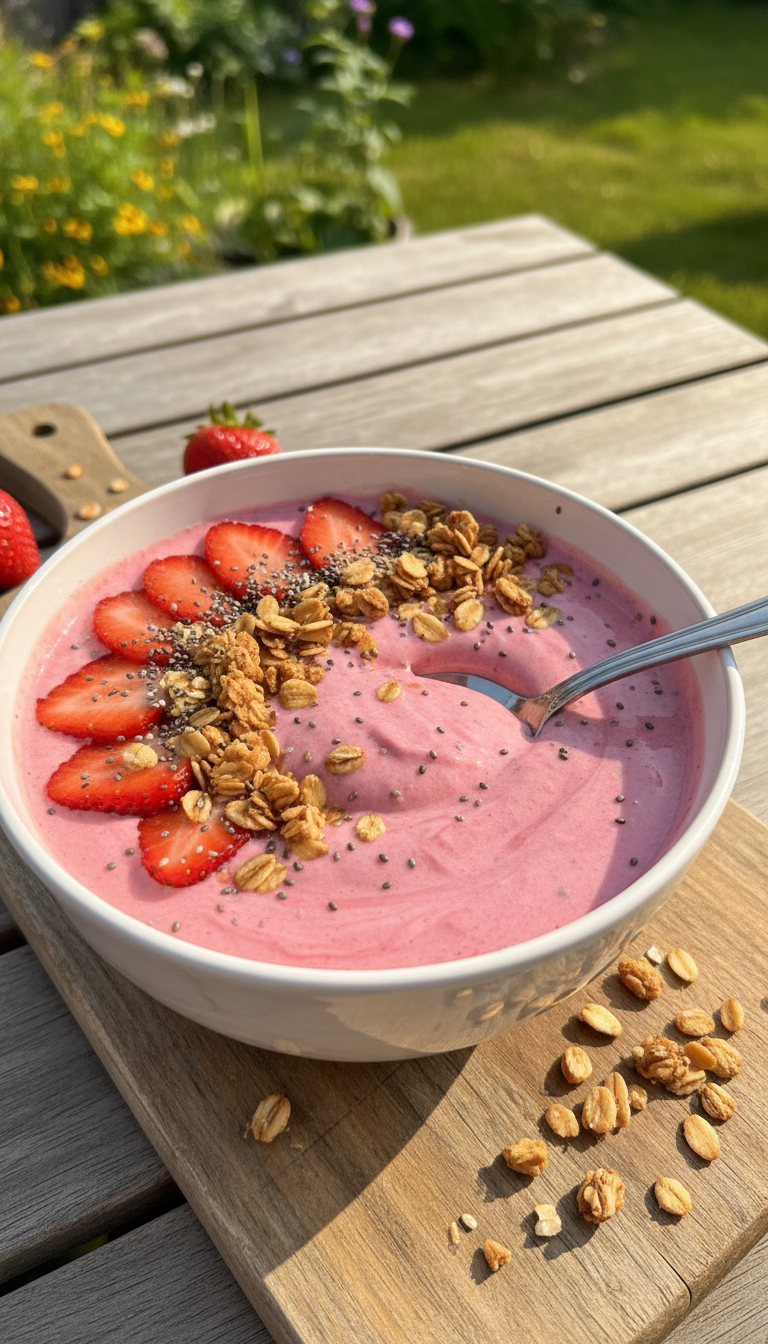Cremige Erdbeer Smoothie Bowl​