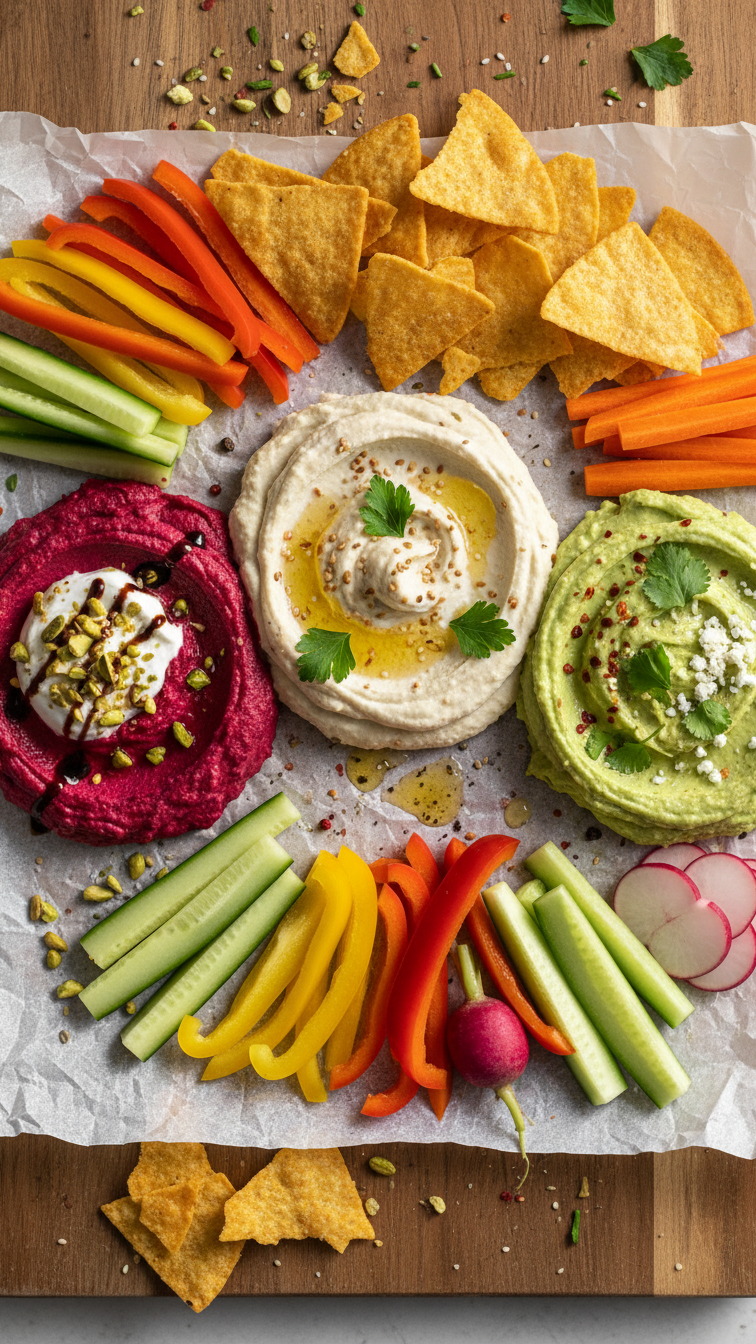 Cremiges Hummus Snack Trio