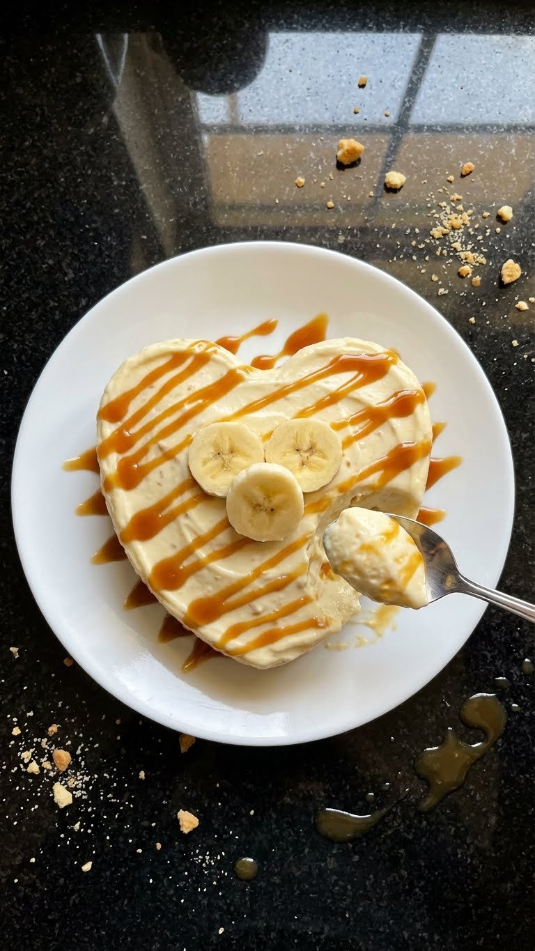 Herzförmiger Bananen Pudding
