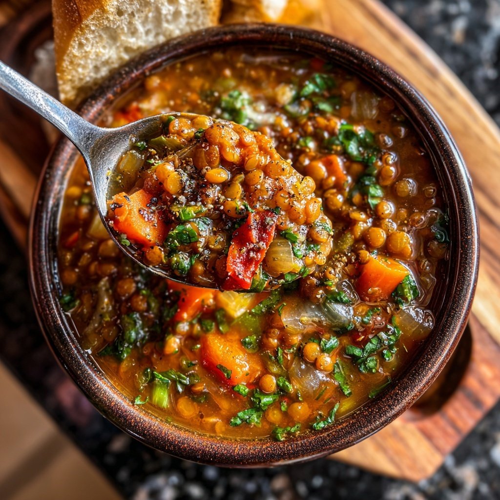 Italienische Linsensuppe mit frischen Kräutern