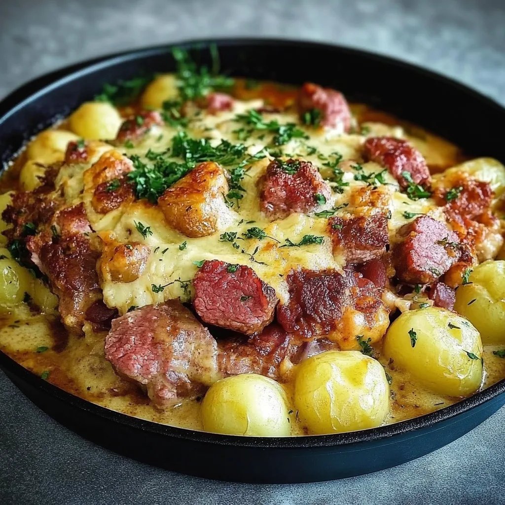 Rosenkohlauflauf mit Hackfleisch und Kartoffeln